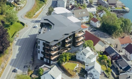 Illustrasjon Turnhalltoppen på dronebilde.