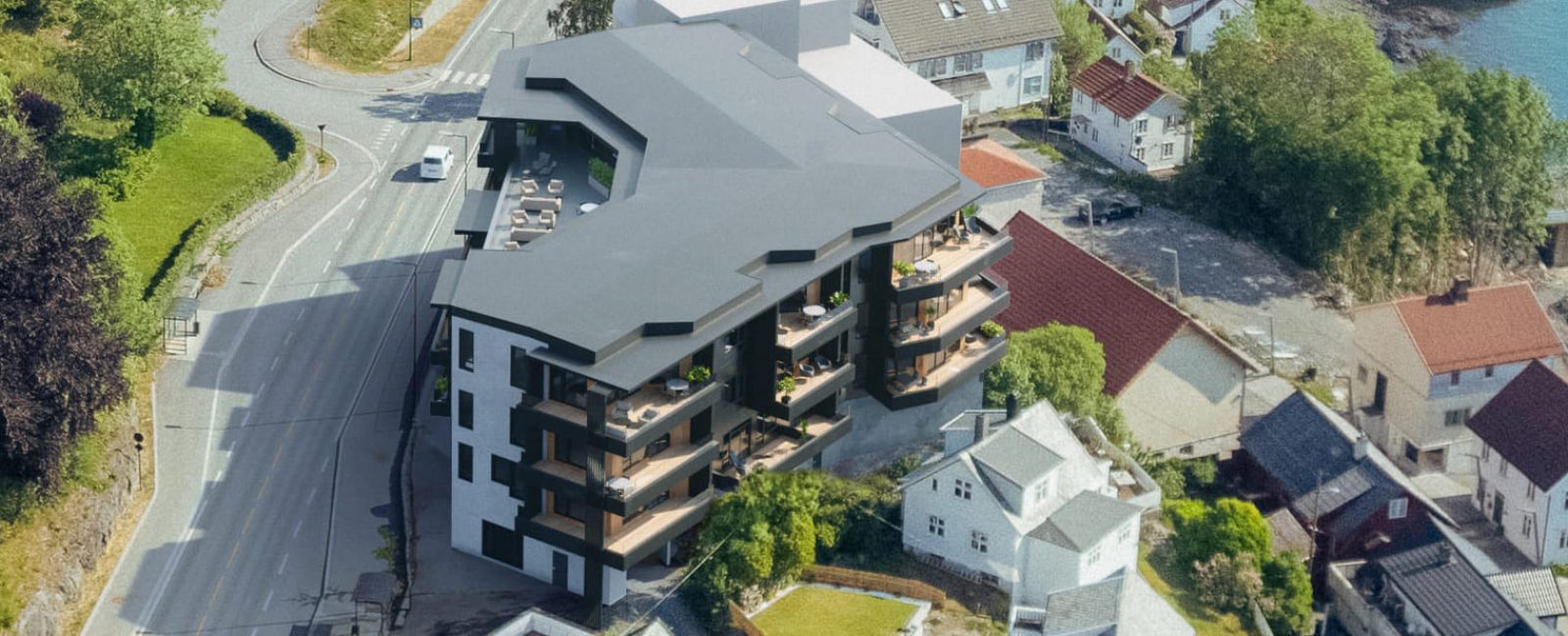 Illustrasjon Turnhalltoppen på dronebilde.